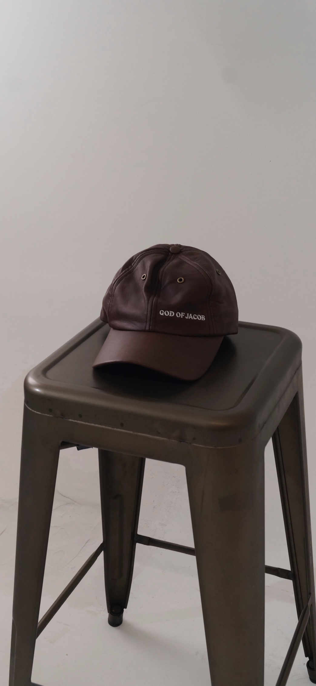 GOD OF JACOB DISTRESSED OILED LAMBSKIN LEATHER BALLCAP